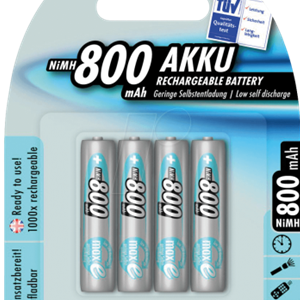 Ansmann AAA 800 mAh 4- Pack  Rechargeable NiMH Batteries