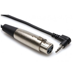 Hosa XVM101F, 3.5mm Right Angle Stereo to XLR Female, 1FT