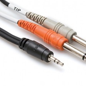 Hosa Y CABLE 3.5MM TRS - 1/4" TS 3FT