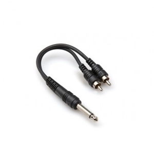 Hosa YPR124 Y-Cable, Mono 1/4" to 2 RCA Male