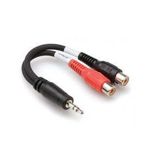 Hosa YRA154 Y-Cable, 3.5mm TRS to 2 RCA Female