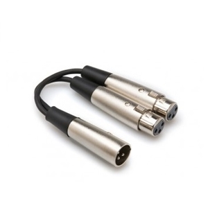 Hosa YXF119 Y-Cable, XLR Male to 2 XLR Female