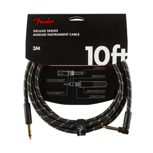 Fender Deluxe Series Tweed Instrument Cable 10ft - Black Tweed