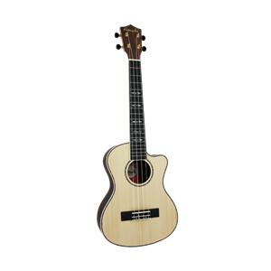 Amahi Solid Spruce Top, Ebony Back & Sides, Ukulele - Tenor Acoustic/Electric
