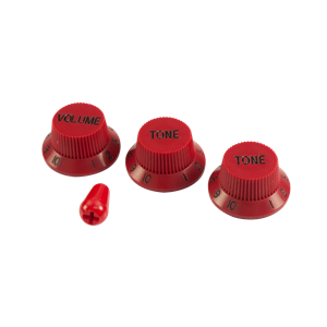 WD Stratocaster/UFO Style Knob Set Red w/ Matching Tip