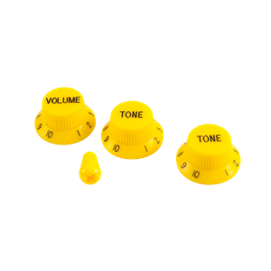 WD Stratocaster/UFO Style Knob Set Yellow w/ Matching Tip