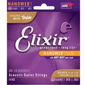 Elixir HD Light Gauge Nanoweb 80/20 Bronze Guitar Strings