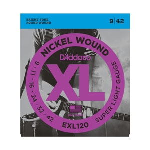 D'addario EXL120 Super Light Gauge Nickel Wound Guitar Strings 9-42