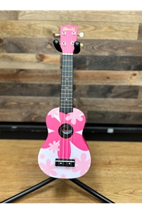 Pink Flower Soprano Ukulele with gig bag